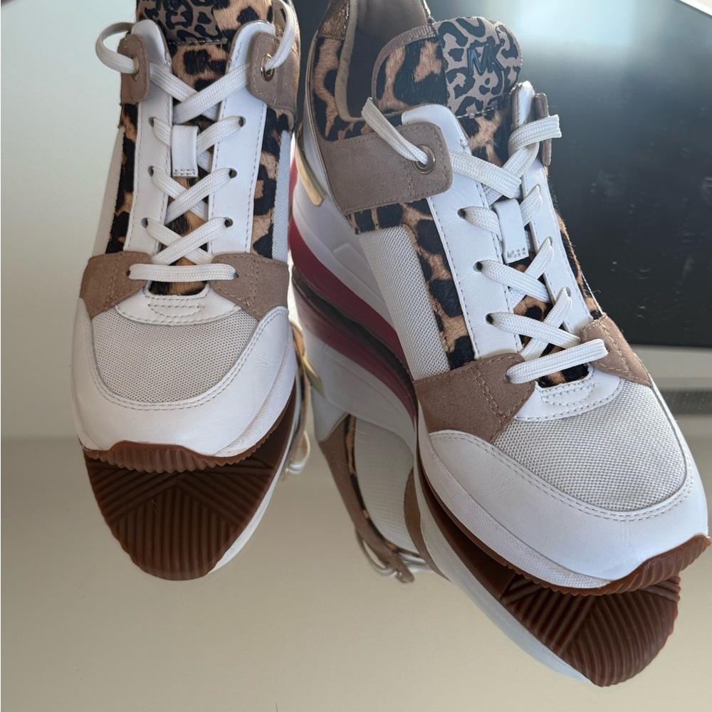 Michael Kors Allie Extreme Leopard Print Platform Sneakers